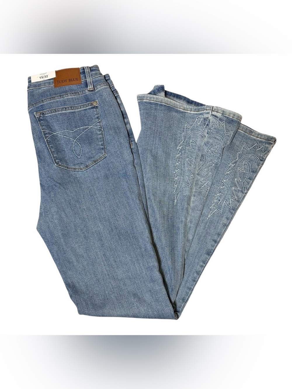 Judy Blue Western Embroidered High Waist Flare Jeans JB88606 - Size 15/32 NWT - Picture 3 of 13